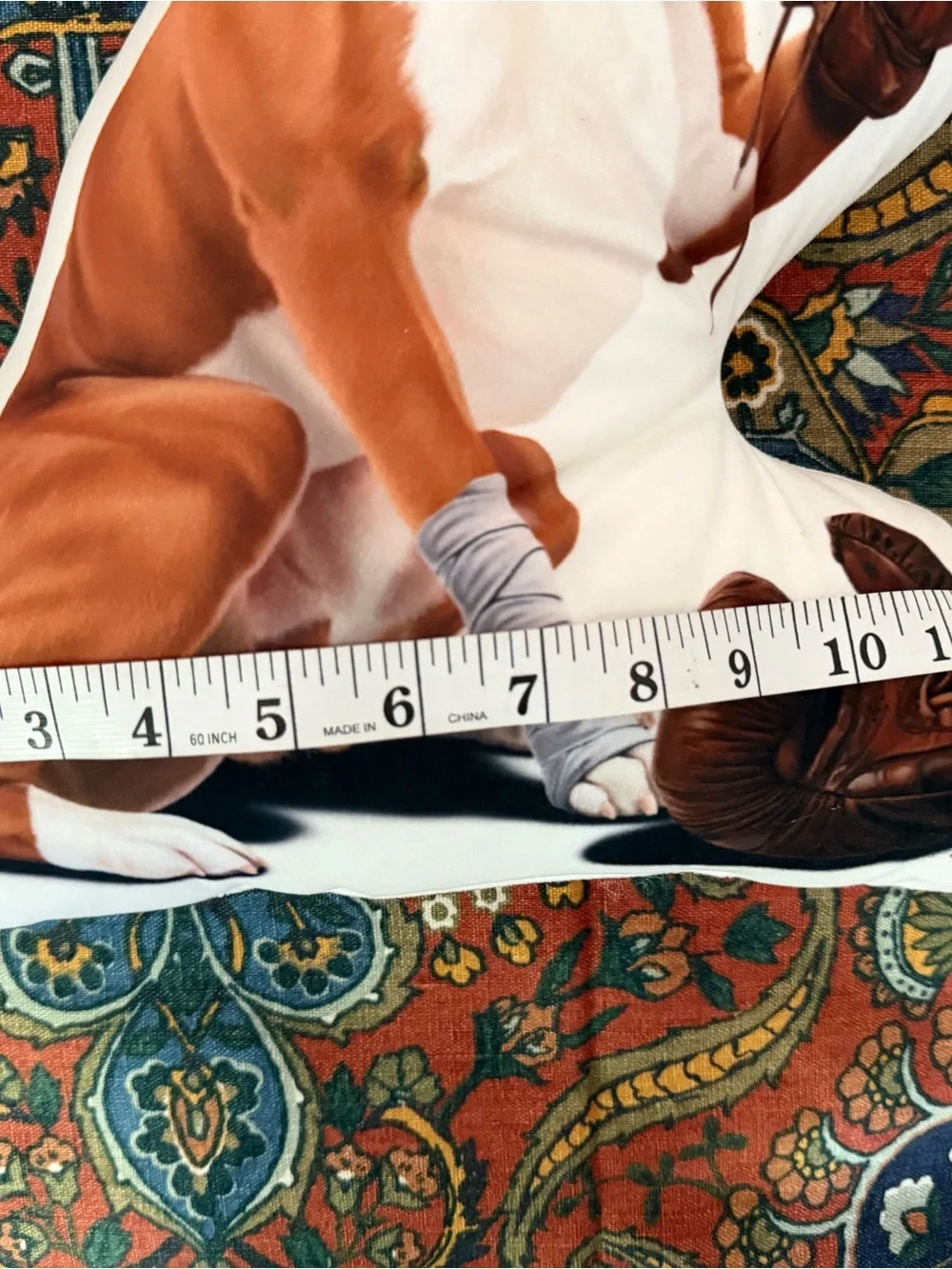 Boxer Dog Plush Pillow in Brown and White - Brand Unknown